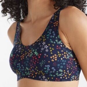 Knix Luxe Lift Pullover Bra Navy & Floral
